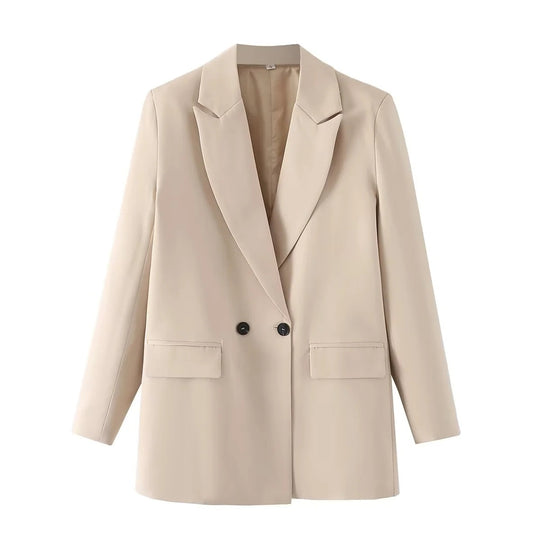 Damen Oversize Doppelreihiger Blazer mit fallendem Revers und weicher Innenfütterung Shop Nory