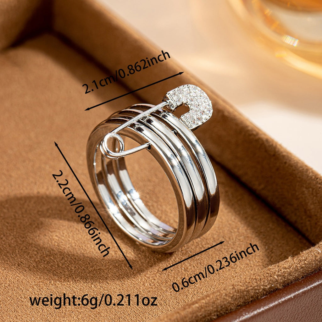 Damen eleganter Ring mit Sicherheitsnadel Design Shop Nory