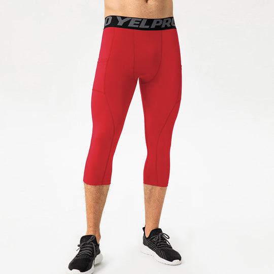 Herren Sportliche Kompressions-Leggings mit praktischen Taschen und atmungsaktiver Technologie