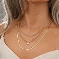 Damen mehrlagige Halskette mit funkelndem Anhänger und elegantem Kettendesign Shop Nory