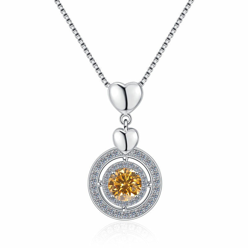 Damen Halskette mit herzförmigem Anhänger und funkelndem Kristalldesign Shop Nory