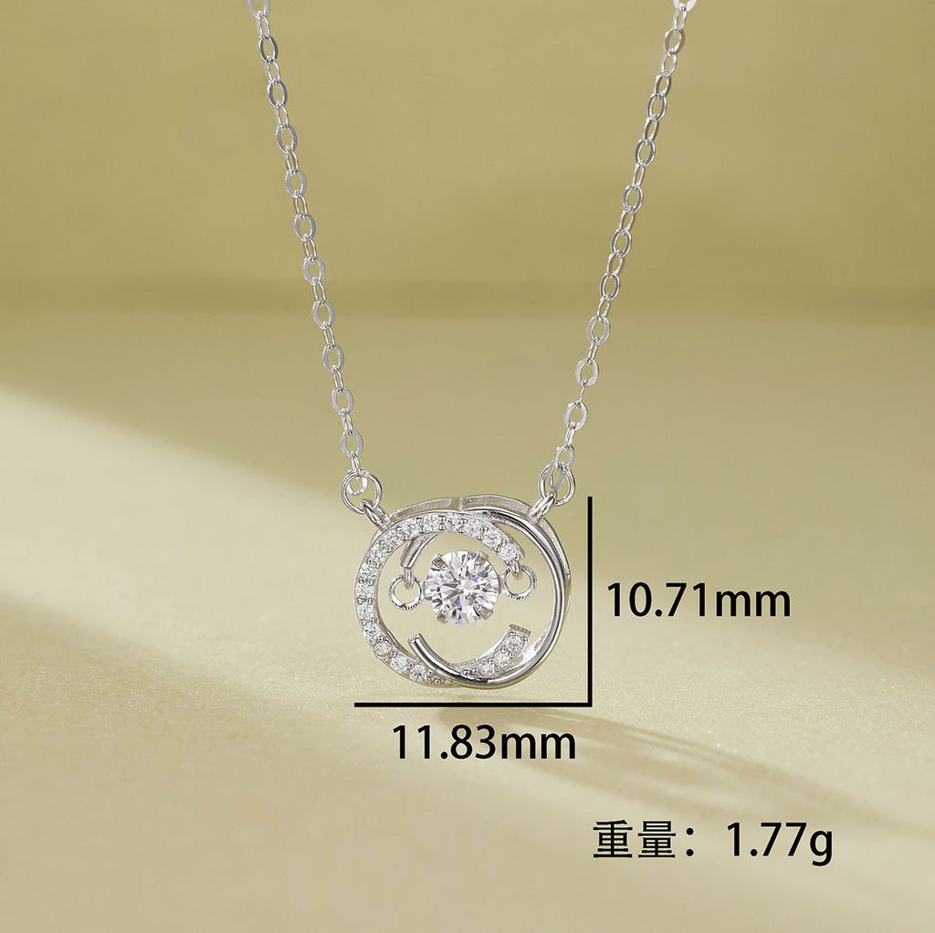 Damen elegante Halskette mit schimmerndem Anhänger und funkelnden Zirkonia Shop Nory
