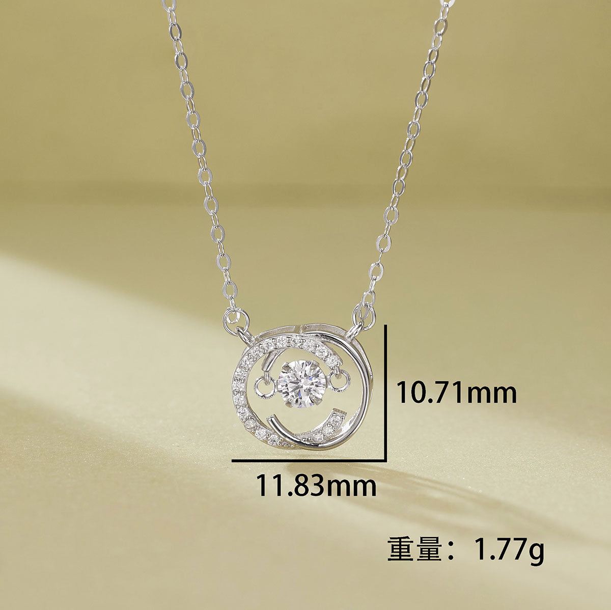 Damen elegante Halskette mit schimmerndem Anhänger und funkelnden Zirkonia Shop Nory