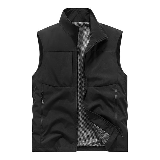 Herren Leichte technische Outdoor‑Weste mit Stehkragen, Netzfutter und Reißverschlusstaschen Shop Nory