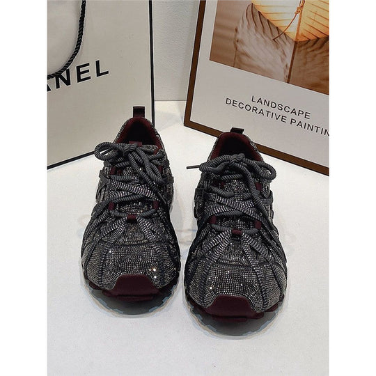 Damen Glamouröse kristallbesetzte Chunky-Sneaker mit skulpturierter Sohle Shop Nory