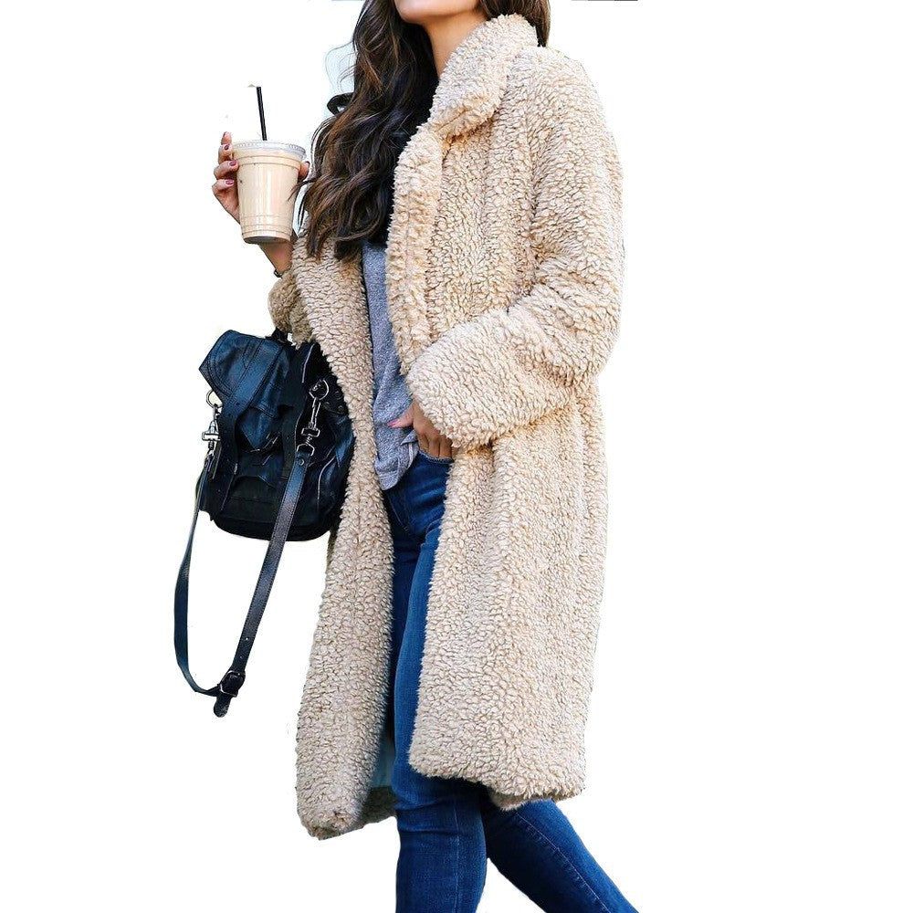 Damen nan kuscheliger Teddy-Mantel mit Oversize-Schnitt und hohem Reverskragen Shop Nory