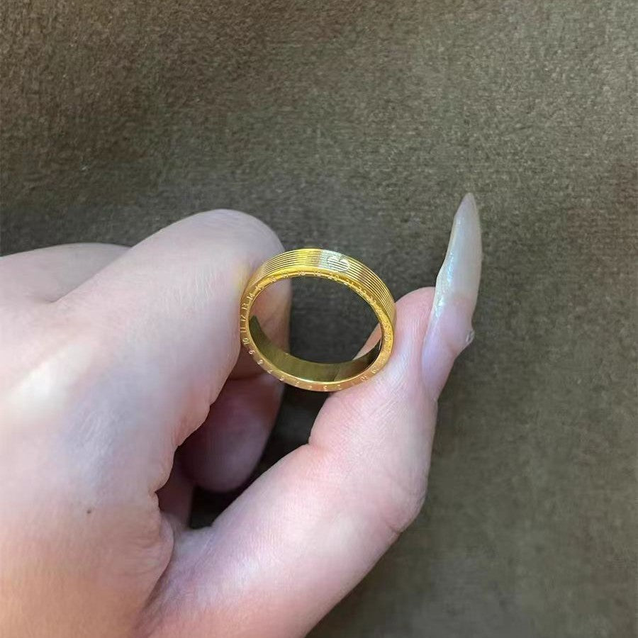 Damen Elegante Strukturierte Gold Band Ring Shop Nory