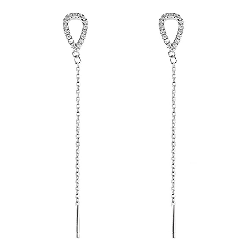 Damen Ohrringe mit langen, eleganten Tropfen und funkelnden Zirkonia Shop Nory