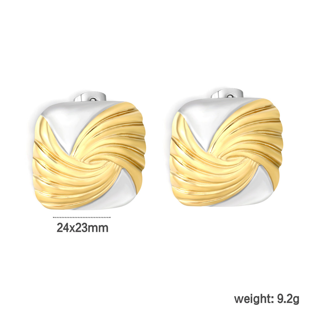 Damen Ohrstecker mit kunstvollem Wellen-Design aus hochwertigem Edelstahl Shop Nory