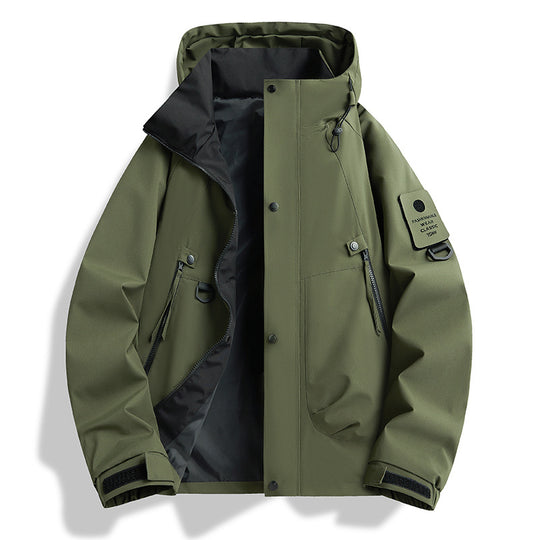 Herren minimalistischer Wetterschutz-Parka mit Kontrast-Innenfutter und Utility-Details Shop Nory