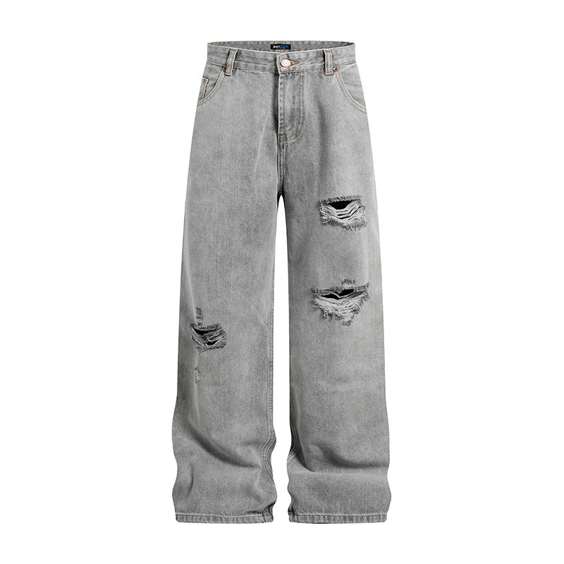 Damen Weite hochgeschnittene Jeans im Palazzoschnitt mit Destroyed-Details Shop Nory