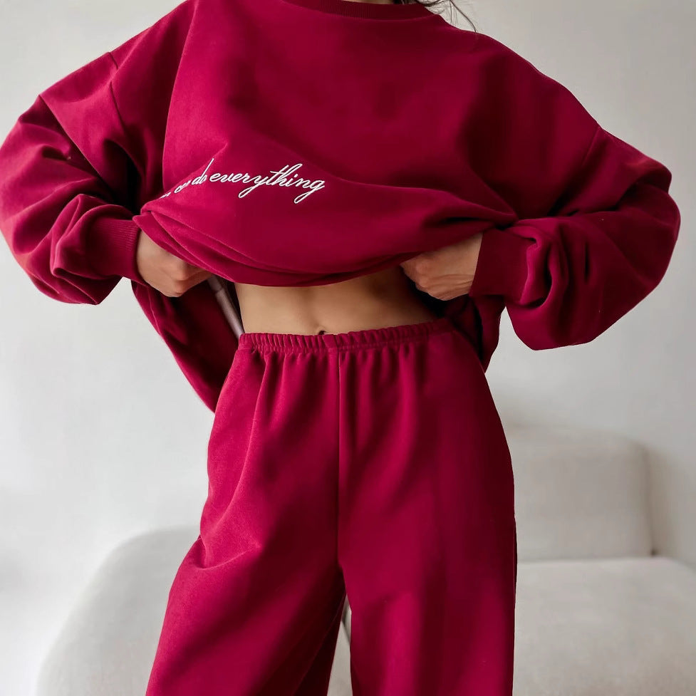 Damen Oversized Sweatshirt und hochgeschnittene Jogginghose Loungewear-Set aus weichem Baumwollfleece mit elastischem Bund Shop Nory
