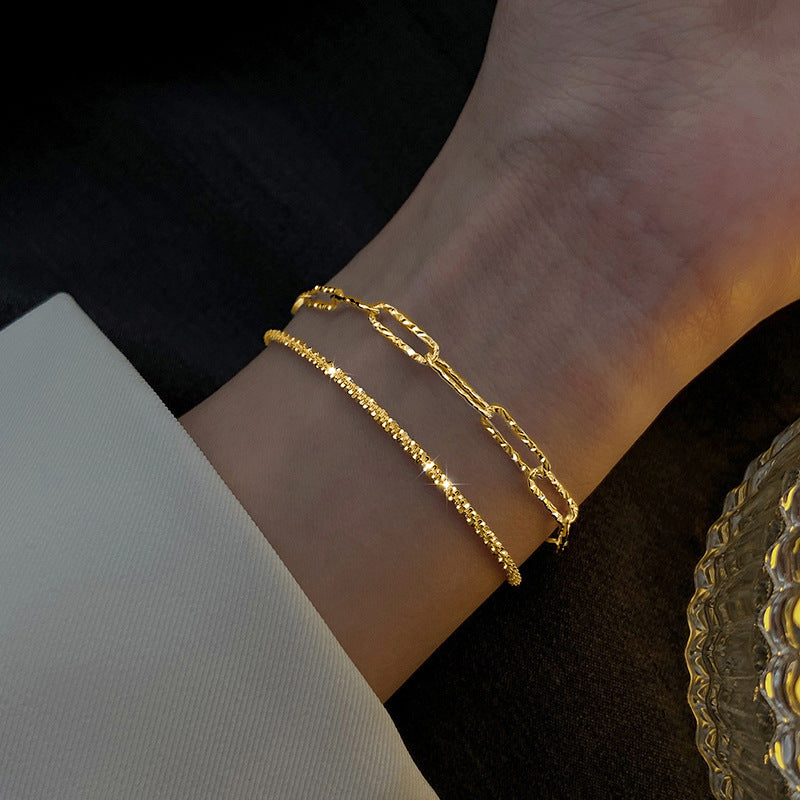 Damen Armband-Set mit eleganten filigranen Ketten und funkelnden Akzenten Shop Nory