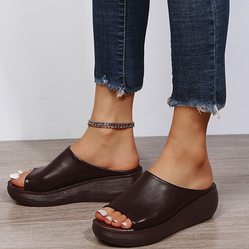 Damen Plateau-Sandalen mit offenem Zehenbereich und rutschfester Sohle