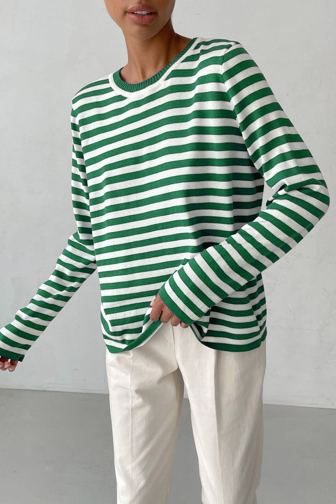 Klassischer Gestreifter Pullover