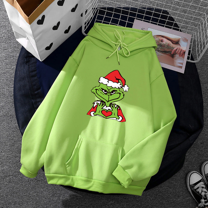 Unisex nan Kapuzenpullover mit weichem Fleece-Futter, Kängurutasche und auffälligem Weihnachts-Comicprint Shop Nory