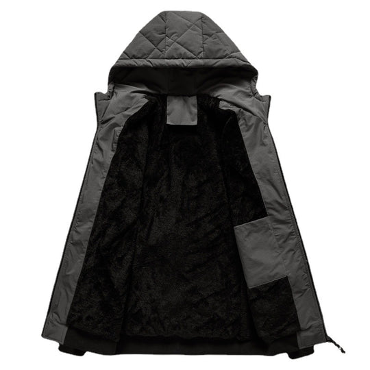 Herren gesteppte Kapuzenjacke mit leichter Thermo‑Isolierung und Rippbündchen Shop Nory