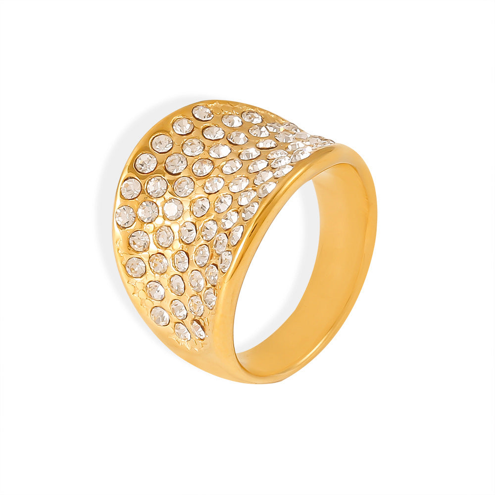 Damenring aus Titanstahl mit tschechischen Diamanten Shop Nory
