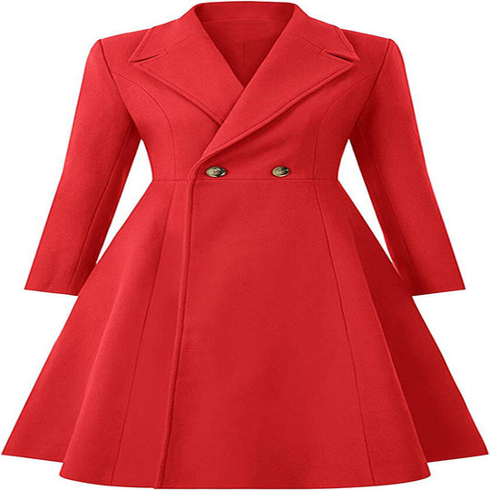 Damen Tailliertes Mantelkleid im A‑Linien‑Tailoring aus Wollmix mit schmaler Taille und ausgestelltem Rock Shop Nory