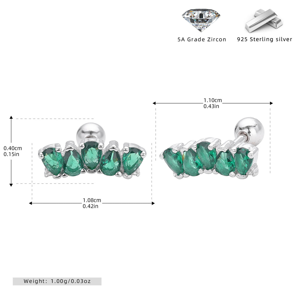Damen Ohrstecker mit luxuriösem Zirkonbesatz aus hochwertigem 925 Sterling Silber Shop Nory