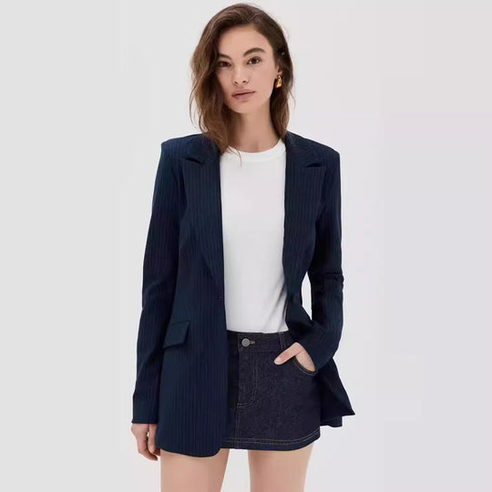 Damen Mini‑Blazerkleid im Nadelstreifen‑Tailoring mit tiefem Schalkragen Shop Nory
