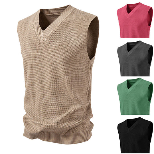 Herren ärmelloser Pullover im strukturierten Design