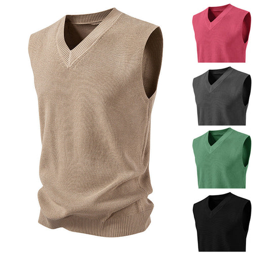 Herren ärmelloser Pullover im strukturierten Design