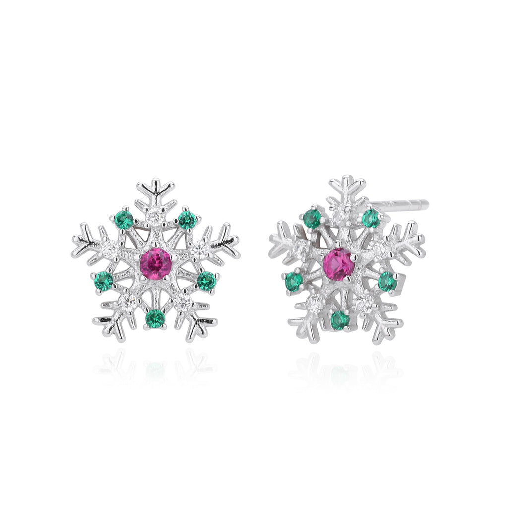 Damen Ohrstecker im funkelnden Schneeflockendesign aus hochwertigem 925er Sterlingsilber Shop Nory