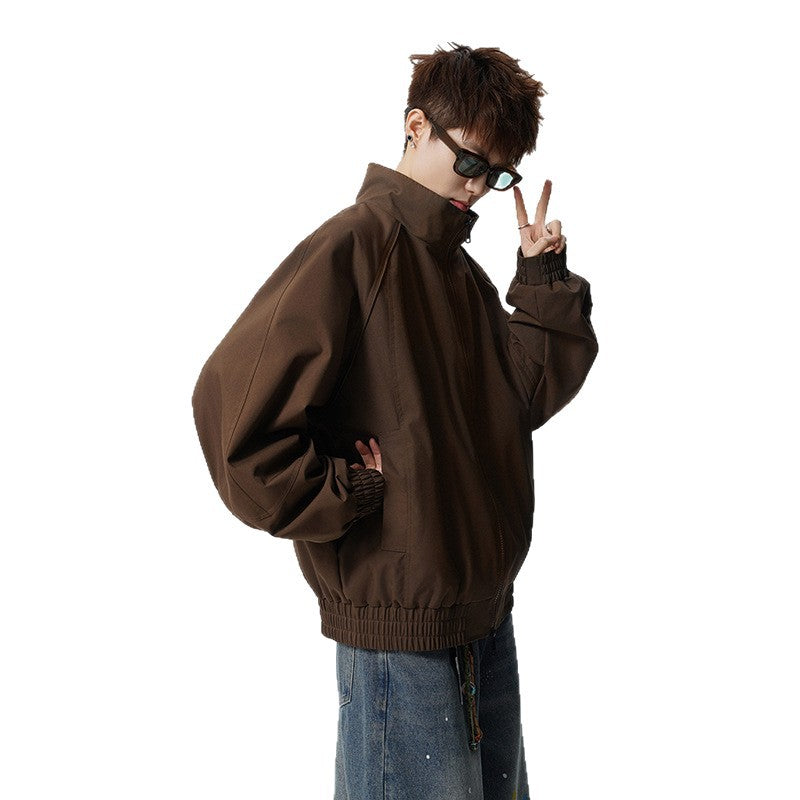 Unisex Oversized Windjacke mit Stehkragen und Raglanärmeln Shop Nory
