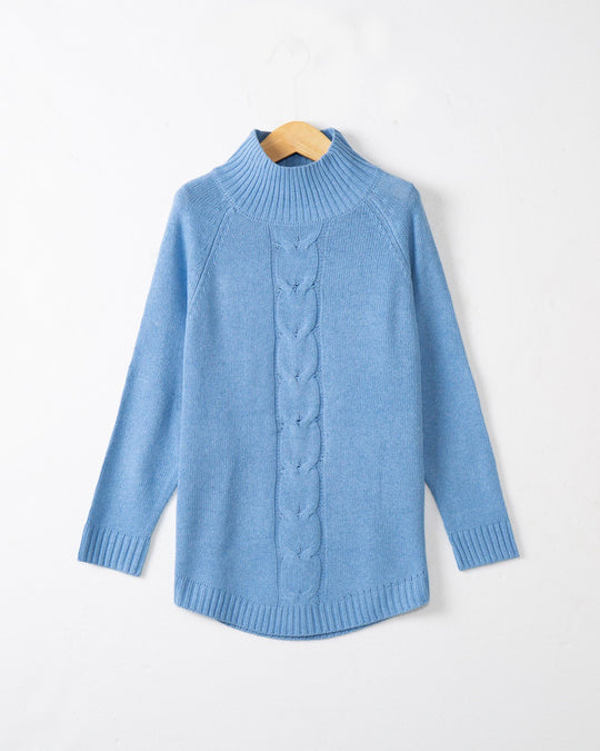 Damen Rollkragenpullover mit Zopfmuster und Raglanärmeln Shop Nory
