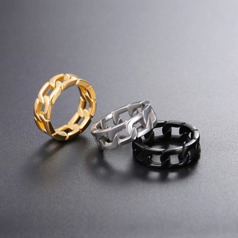 Damen Designerring mit innovativem Kettenmuster Shop Nory