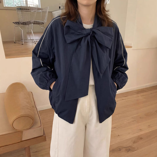 Damen Modische Jacke mit Schleife Shop Nory