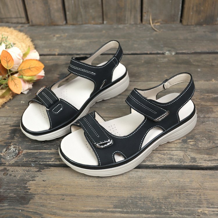 Damen Sportlich-elegante Komfort-Sandalen mit gepolstertem Fußbett und verstellbaren Klettverschlüssen Shop Nory
