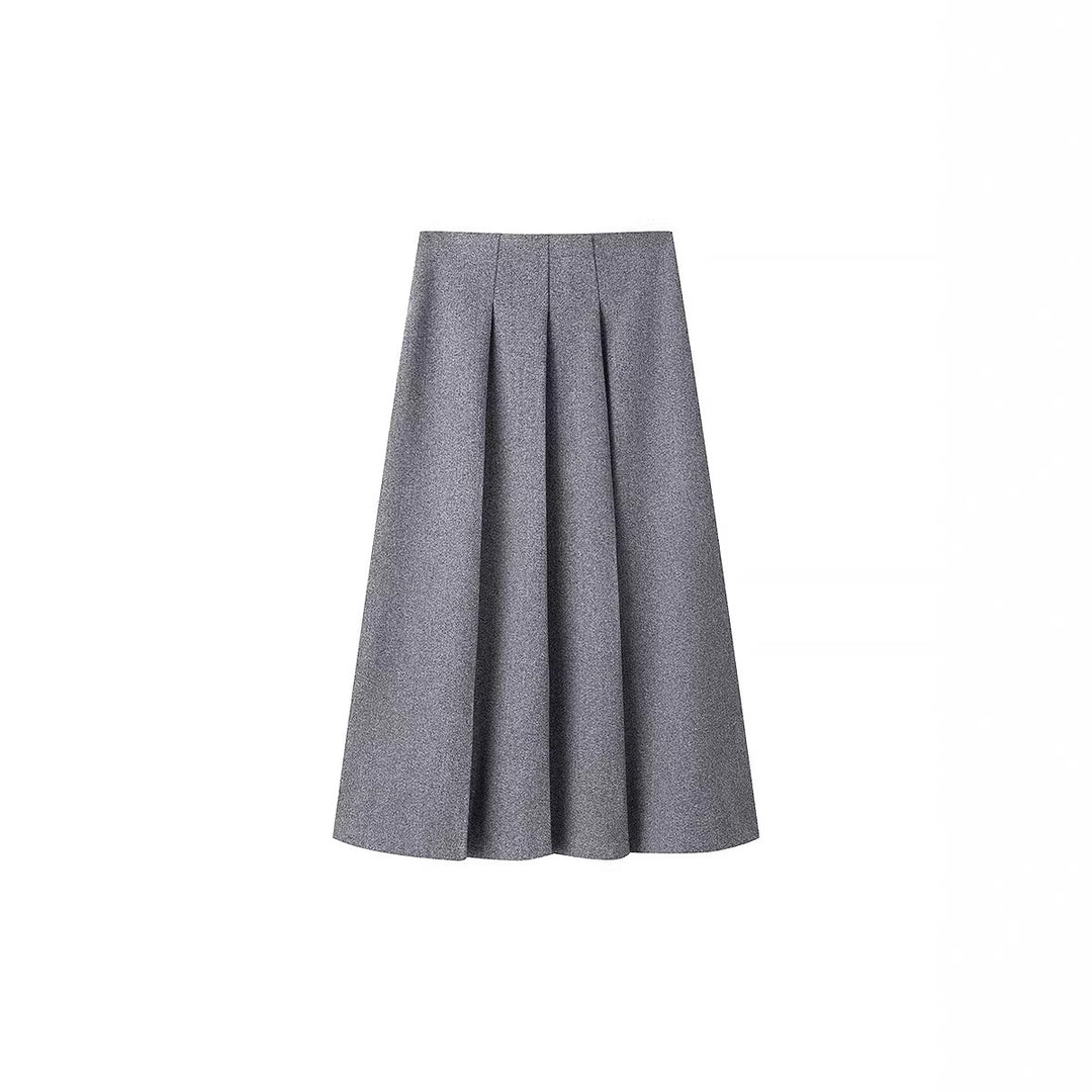 Damen Elegantes Wollmix-Kostüm mit tailliertem Kurzblazer und ausgestelltem Midirock Shop Nory