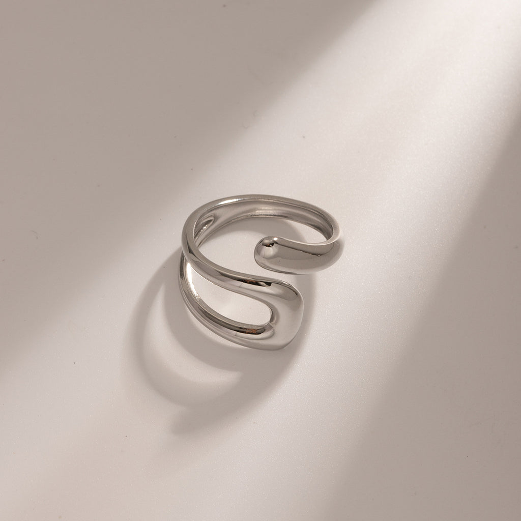 Damen Offener Ring mit modernem, geschwungenem Design Shop Nory