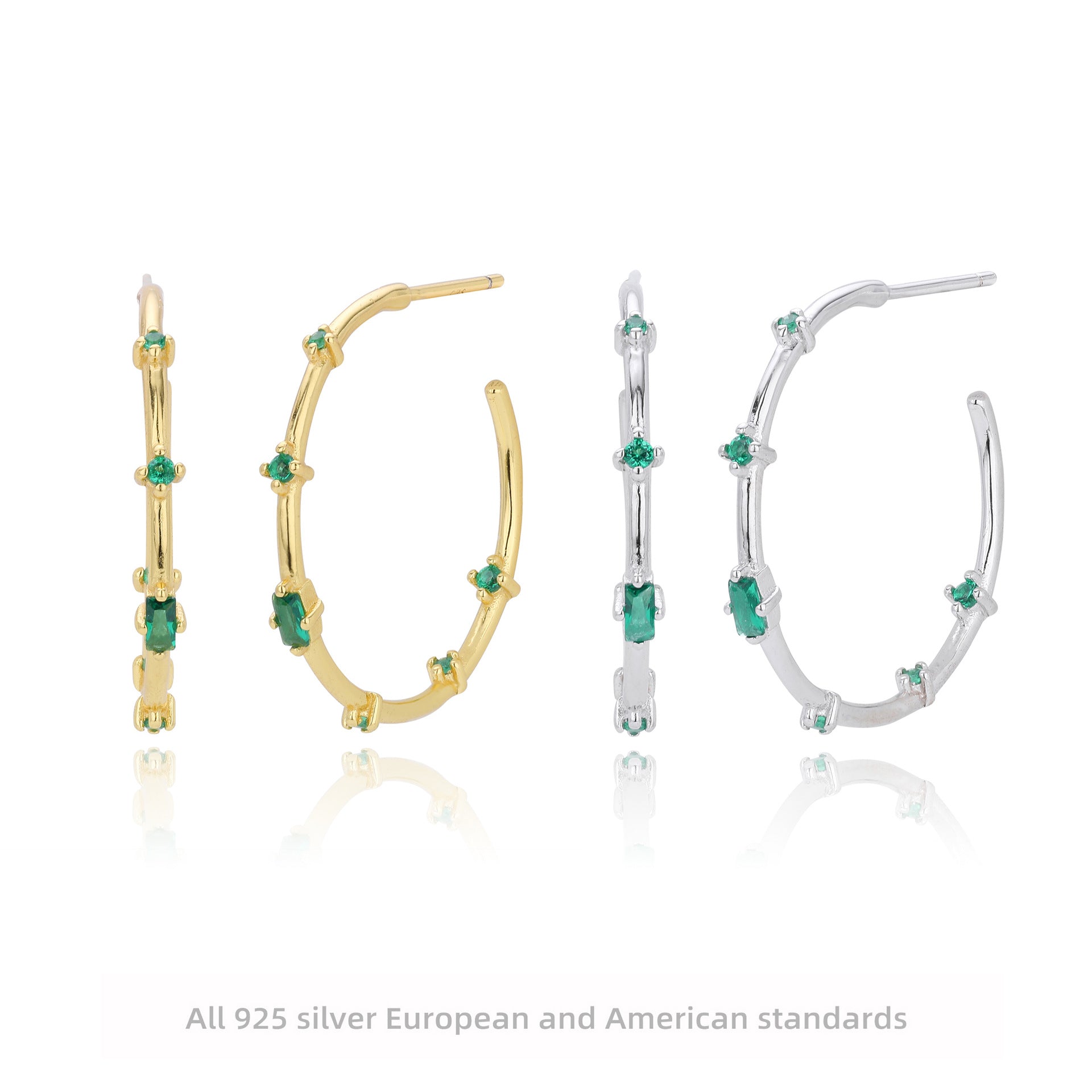 Damen Creolen mit funkelnden Zirkon-Akzenten und luxuriösem 925 Sterlingsilber Shop Nory