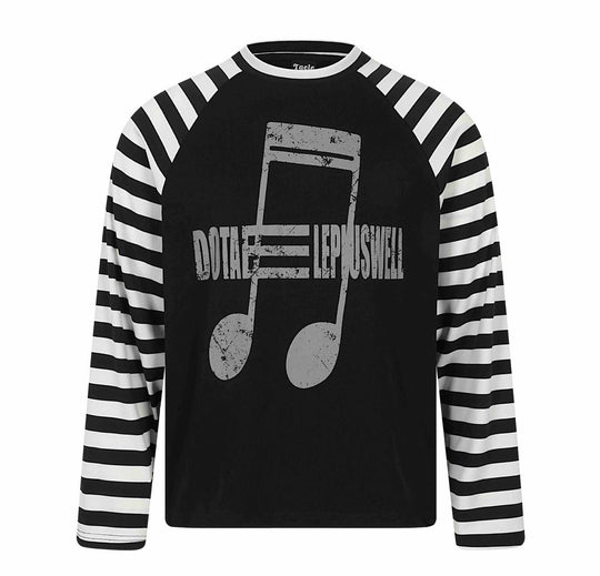 Unisex Langärmliges Raglan-Longsleeve mit Musik‑Print und gestreiften Ärmeln Shop Nory