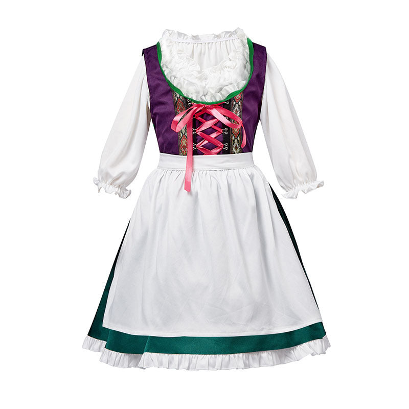 Damen nan dreiteiliges Trachtenkleid Dirndl Kostümset mit Schnürung, tailliertem Rock und abnehmbarer Carmenbluse Shop Nory