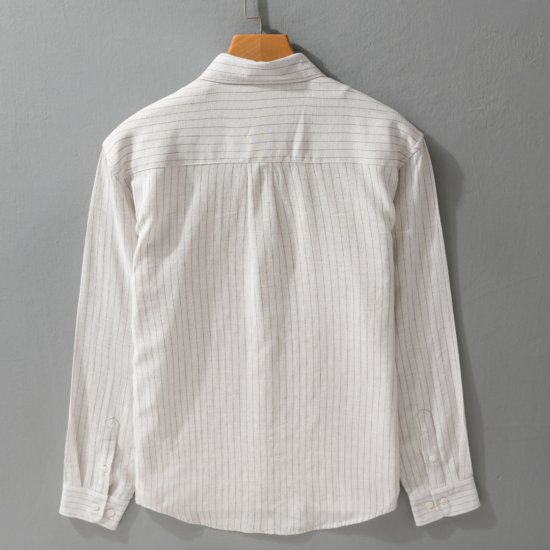 Herren Leichtes Nadelstreifen-Overshirt aus Leinen-Baumwollmix Shop Nory