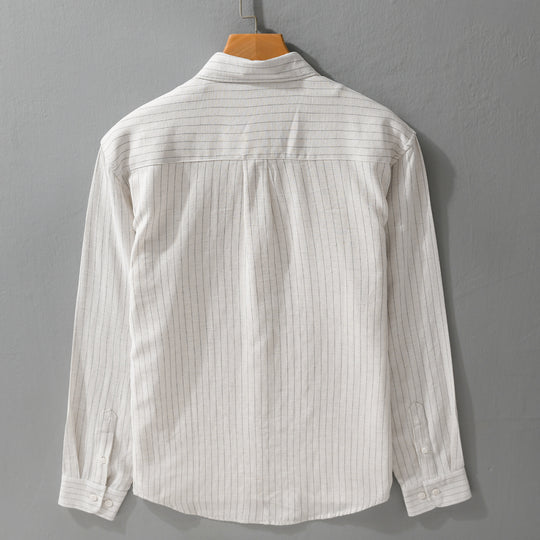 Herren Leichtes Nadelstreifen-Overshirt aus Leinen-Baumwollmix Shop Nory