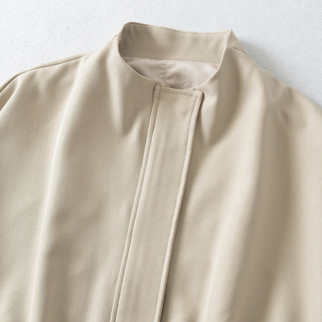 Damen Cropped Cape-Blouson mit Stehkragen, verdeckter Leiste und elastischem Saum Shop Nory