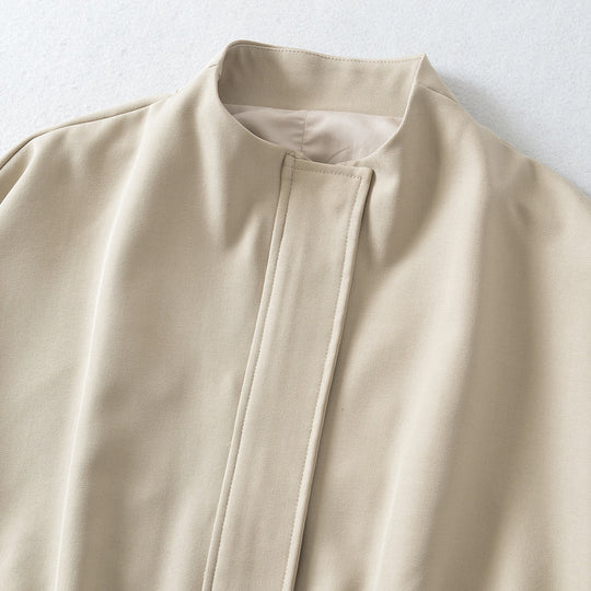 Damen Cropped Cape-Blouson mit Stehkragen, verdeckter Leiste und elastischem Saum Shop Nory