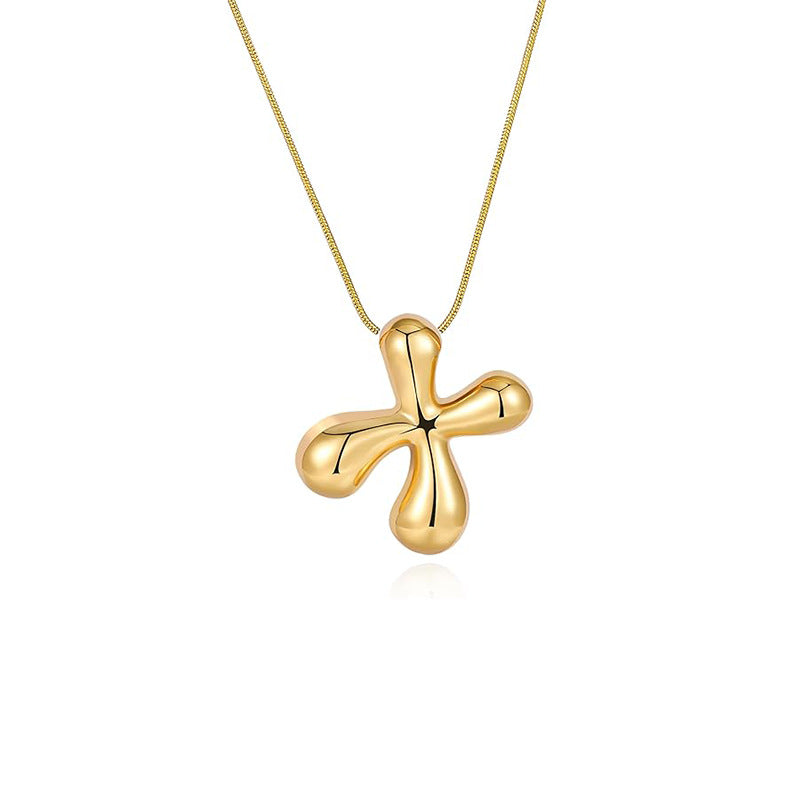 Damen Halskette mit skulpturalem Anhänger und feinem Gliederdesign Shop Nory