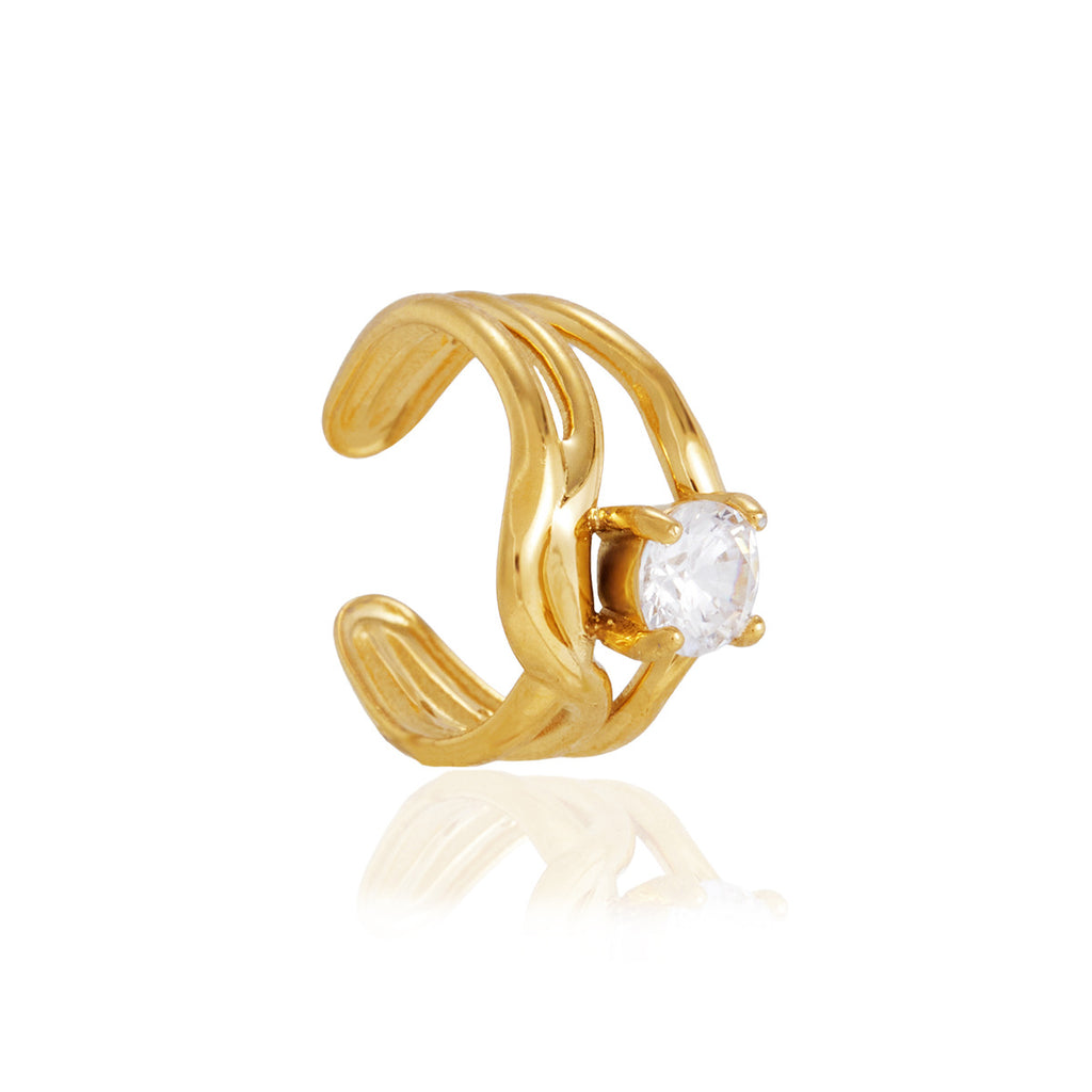 Damen Offener Ring mit elegantem Kristallbesatz Shop Nory