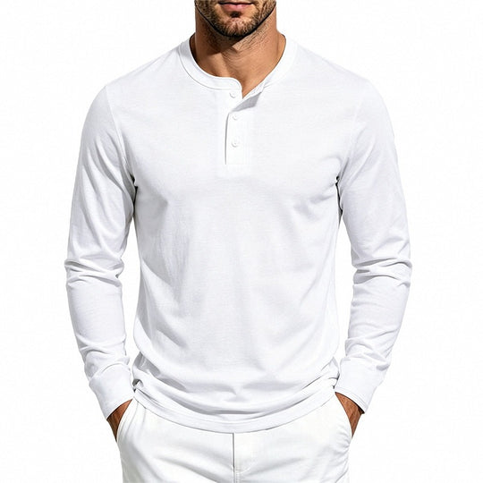 Herren Slim-Fit Thermo-Longsleeve mit 3-Knopf-Henley-Ausschnitt Shop Nory