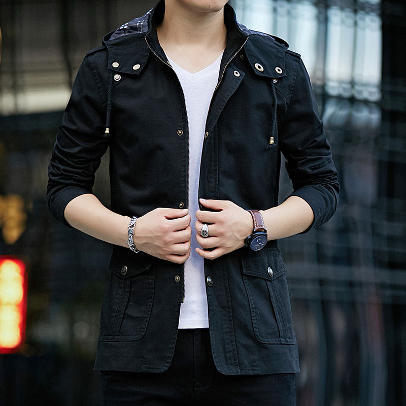 Herren Robuste Parkajacke mit verstellbarer Kapuze Shop Nory
