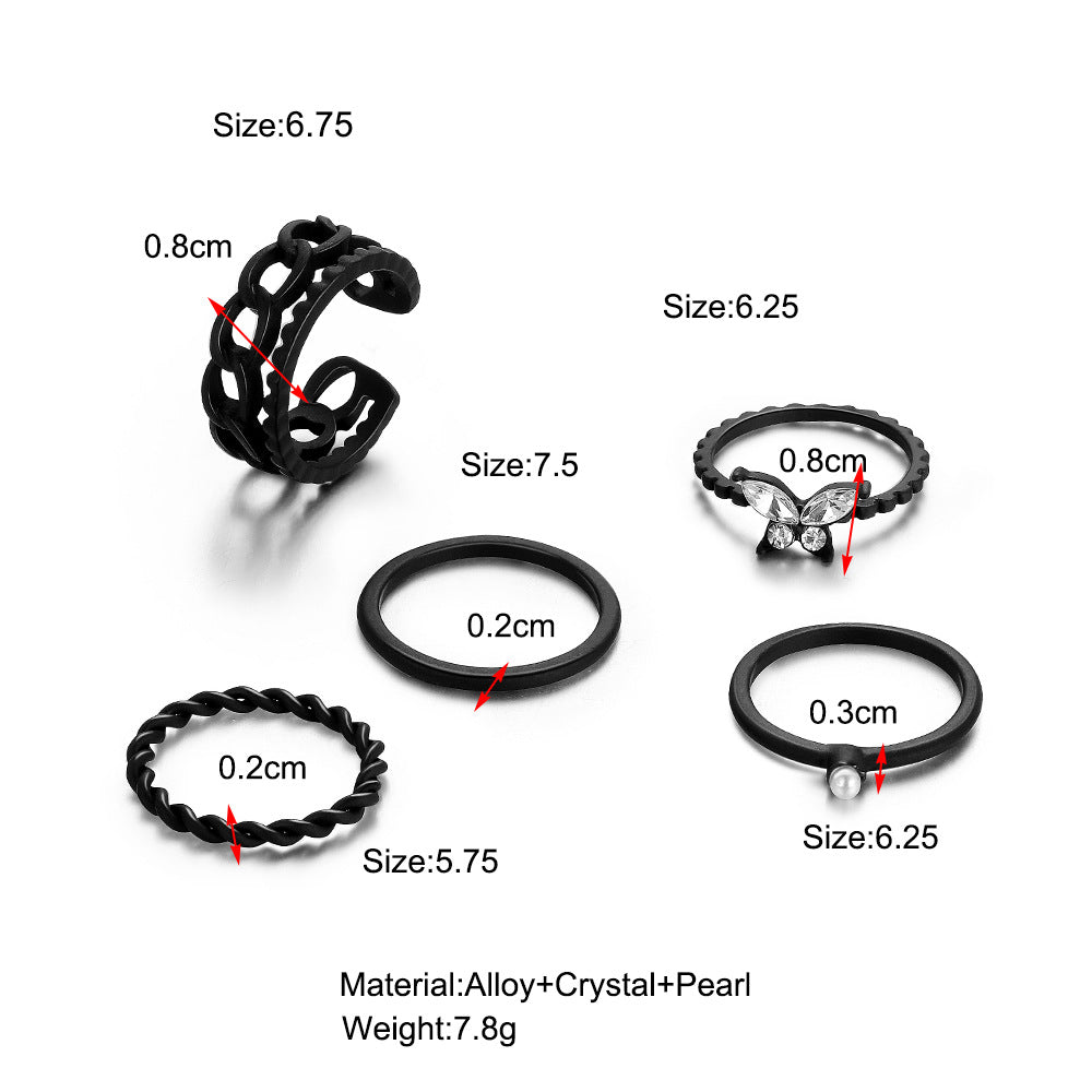 Damen Ring-Set mit elegantem Schmetterlingsdesign und luxuriösen Akzenten Shop Nory