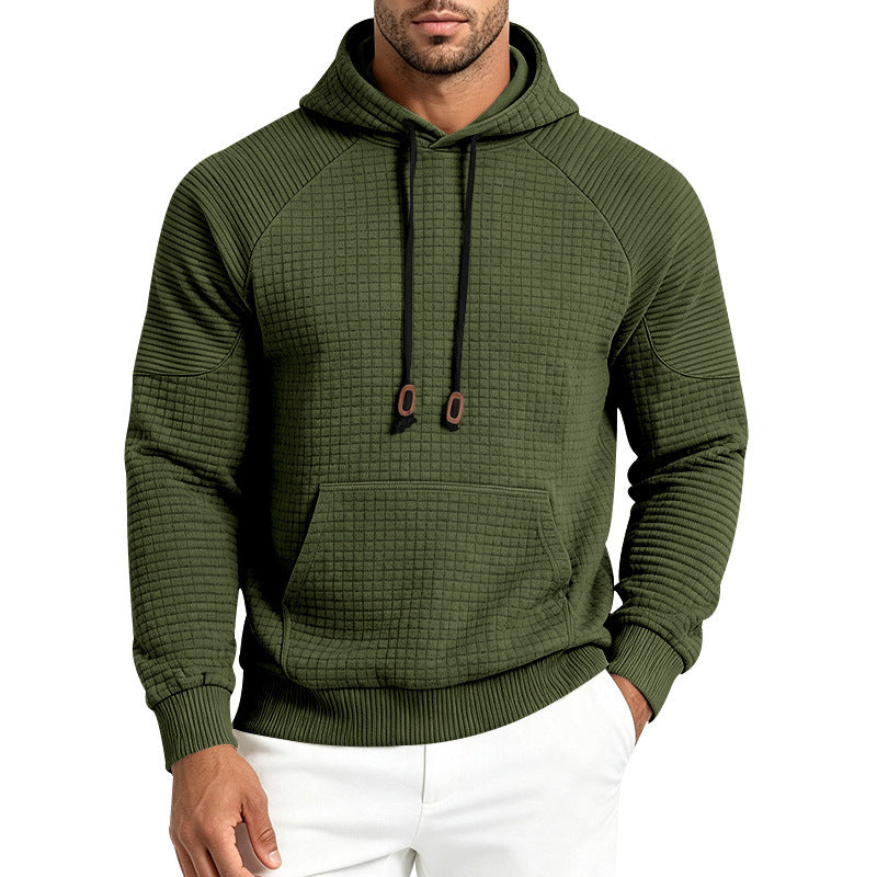 Herren Strukturierter Kapuzenpullover aus Waffeljersey mit Kängurutasche und Raglanärmeln Shop Nory