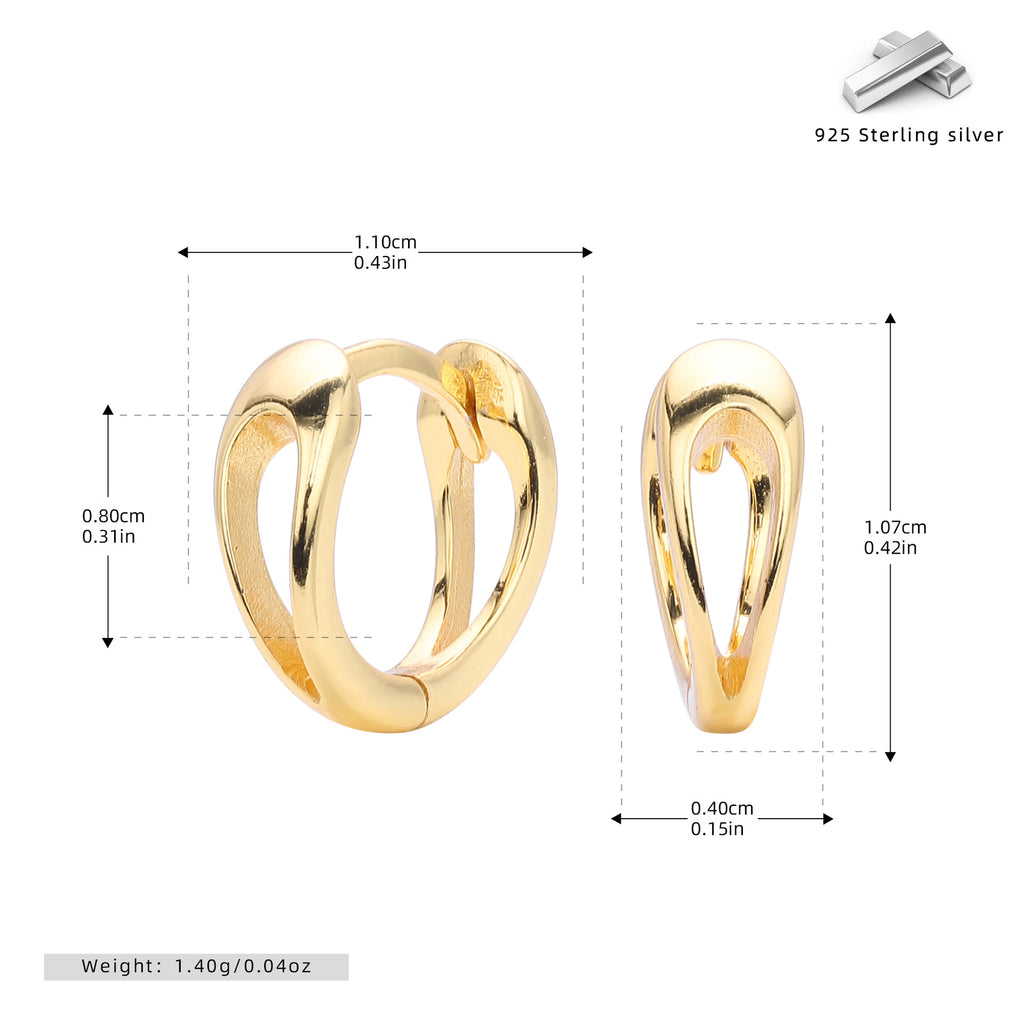 Damen Ohrhänger mit modernem geschwungenem Design aus 925 Sterling Silber Shop Nory