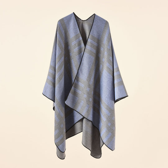 Damen Strickponcho im Paisley-Jacquard mit offener Vorderseite Shop Nory